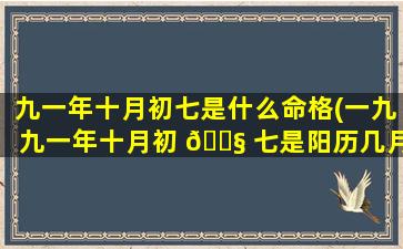 九一年十月初七是什么命格(一九九一年十月初 🐧 七是阳历几月几号)
